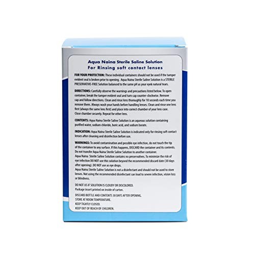 Aqua Naina - Preservative Free Sterile Saline Solution (4x 4Fl. Oz) - Unisol ...