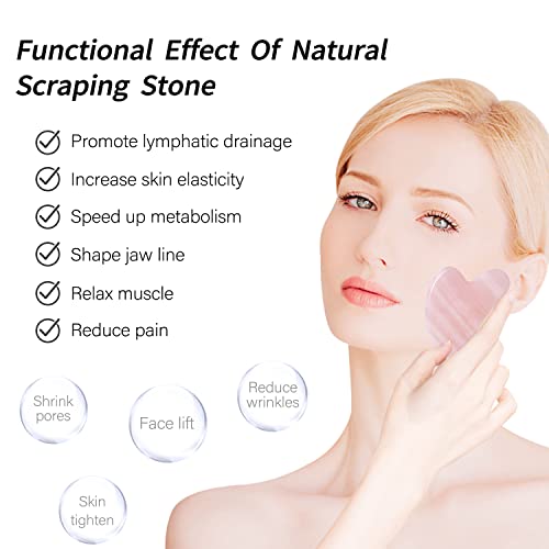 Guasha Tool for Face, Gua Sha Facial Tool, Gua Sha Massage Tool, Natural Jade...