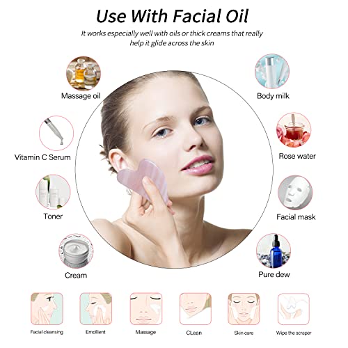 Guasha Tool for Face, Gua Sha Facial Tool, Gua Sha Massage Tool, Natural Jade...