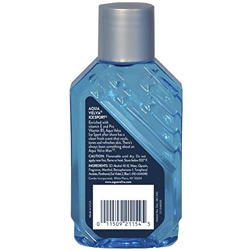 Aqua Velva Cooling Mens After Shave, Ice Sport, Vitamin E and Pro Vitamin B5,...
