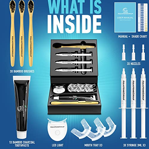 AquaHomeGroup Teeth Whitening Kit with LED Light and Gel - Snow Teeth Whitene...