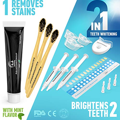 AquaHomeGroup Teeth Whitening Kit with LED Light and Gel - Snow Teeth Whitene...