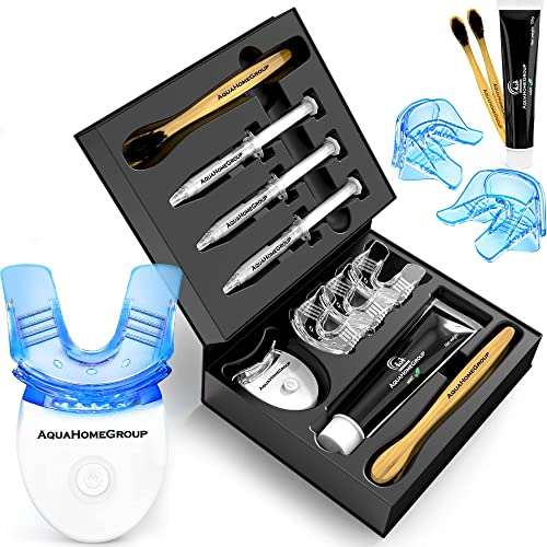 AquaHomeGroup Teeth Whitening Kit with LED Light and Gel - Snow Teeth Whitene...