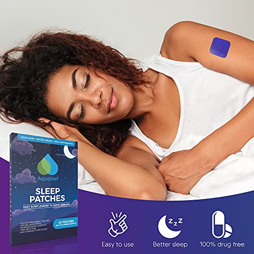 Aqualief Sleep Patches with Melatonin and GABA, 42 Patch Set, Extra Strength ...