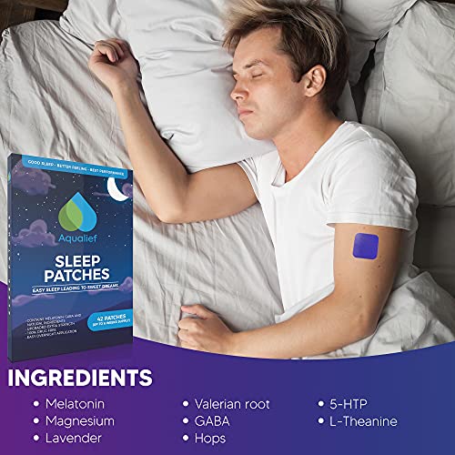 Aqualief Sleep Patches with Melatonin and GABA, 42 Patch Set, Extra Strength ...