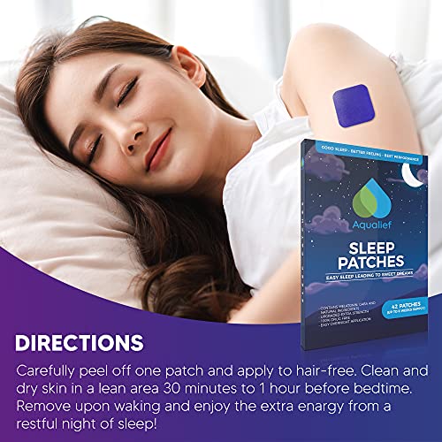 Aqualief Sleep Patches with Melatonin and GABA, 42 Patch Set, Extra Strength ...