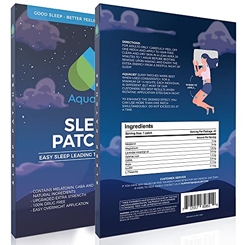 Aqualief Sleep Patches with Melatonin and GABA, 42 Patch Set, Extra Strength ...