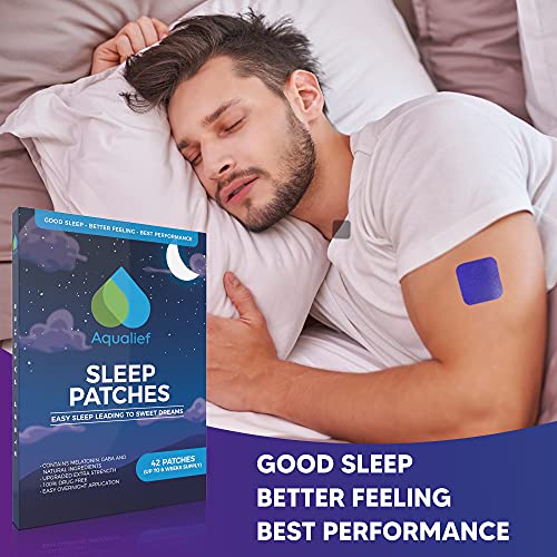 Aqualief Sleep Patches with Melatonin and GABA, 42 Patch Set, Extra Strength ...