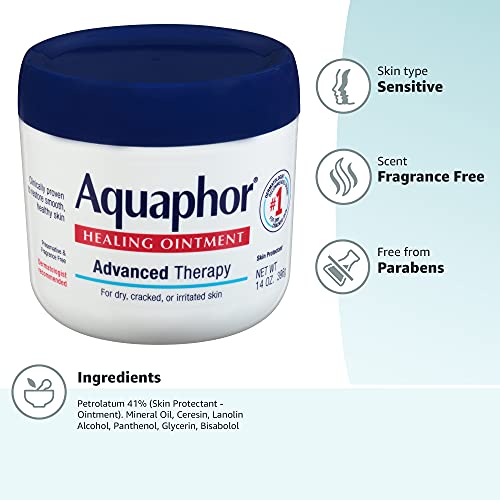 Aquaphor Healing Ointment Moisturizing Skin Protectant for Dry Cracked Hands ...