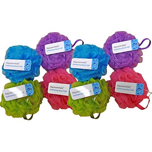 Aquasentials Mesh Pouf Bath Sponge (8 Pack)