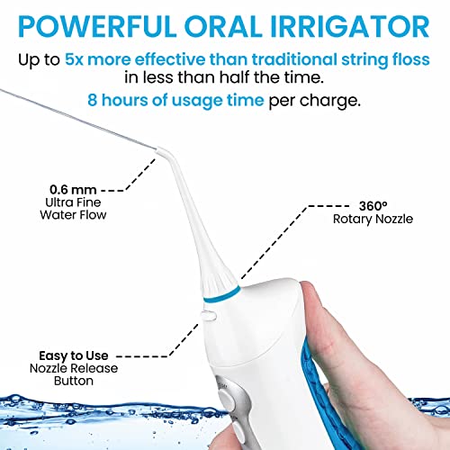 Aquasonic Aqua Flosser - Professional Rechargeable Water Flosser with 4 Tips ...