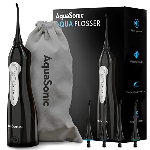 Aquasonic Aqua Flosser - Professional Rechargeable Water Flosser with 4 Tips ...
