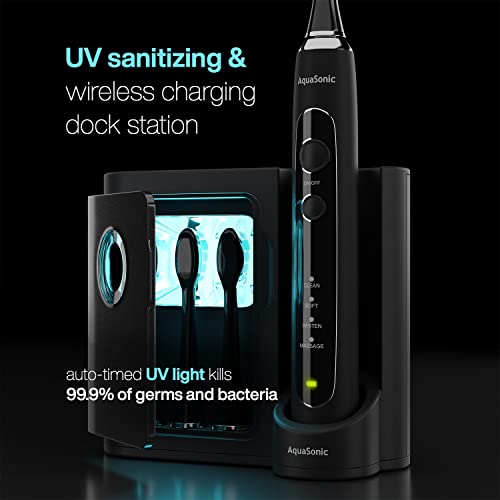 AquaSonic Black Series PRO – Ultra Whitening Toothbrush w UV Sanitizing Base ...