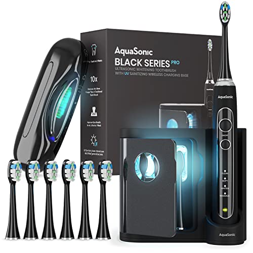 AquaSonic Black Series PRO – Ultra Whitening Toothbrush w UV Sanitizing Base ...