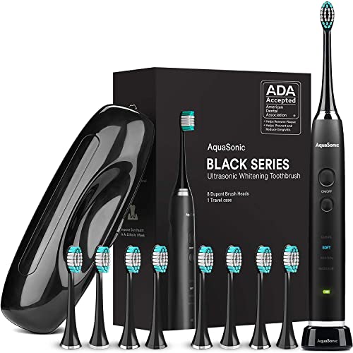 AquaSonic Black Series Ultra Whitening Toothbrush – ADA Accepted Electric Too...