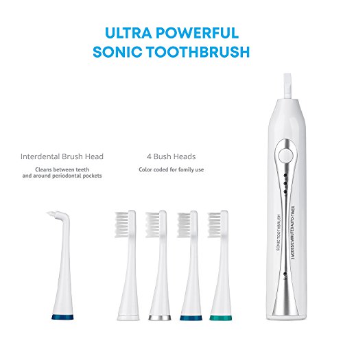 AquaSonic Home Dental Center Ultra Sonic Rechargeable Electric Toothbrush & S...