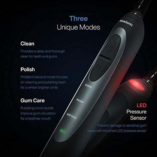 AquaSonic ProSpin – Ultra Whitening & Plaque Removing Electric Toothbrush – S...