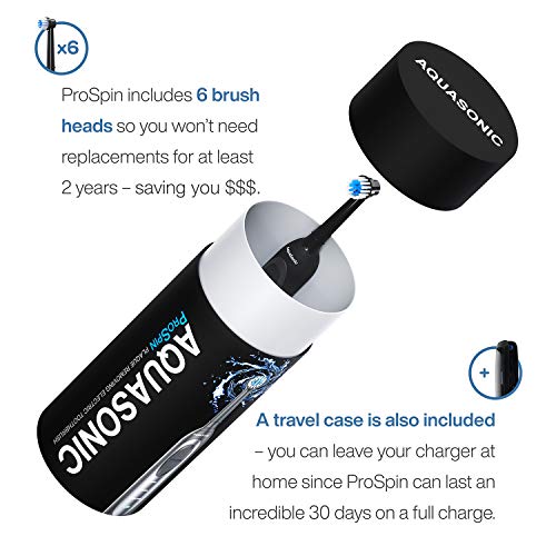 AquaSonic ProSpin – Ultra Whitening & Plaque Removing Electric Toothbrush – S...