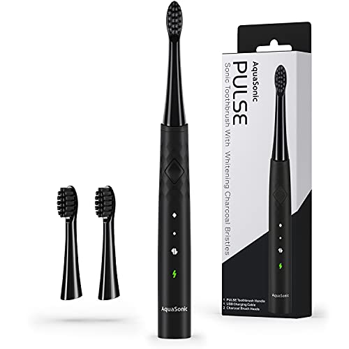 AquaSonic Pulse – Ultra Whitening Electric Toothbrush w Activated Charcoal Wh...