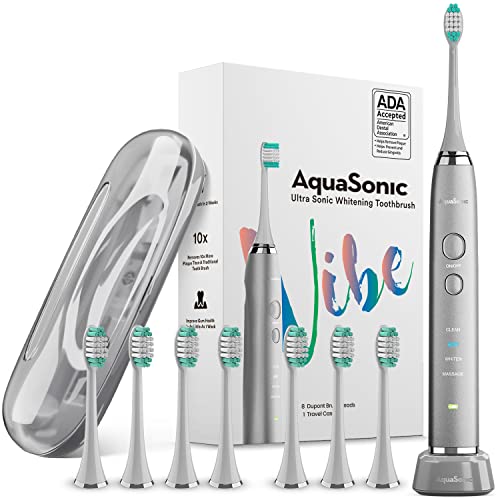AquaSonic Vibe Series Ultra Whitening Toothbrush – ADA Accepted Electric Toot...