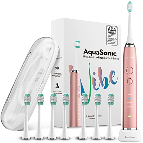 AquaSonic Vibe Series Ultra Whitening Toothbrush – ADA Accepted Electric Toot...