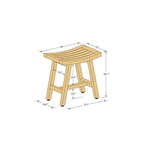 AquaTeak Patented 18" Asia Lotus Teak Shower Bench