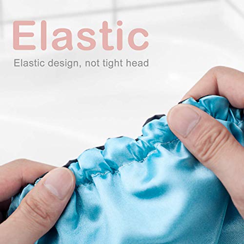 Aquior Shower Cap, 4-Pack Bathing Reusable Shower Caps for Long Hair Women, D...