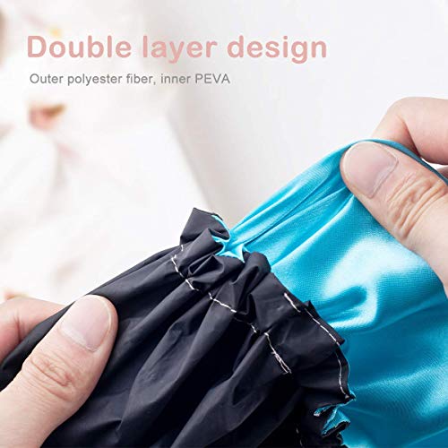 Aquior Shower Cap, 4-Pack Bathing Reusable Shower Caps for Long Hair Women, D...