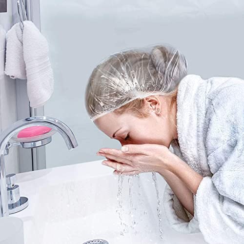 Aquior Shower Cap Disposable, 50 PCS Bath Caps Large Thick Clear Waterproof P...