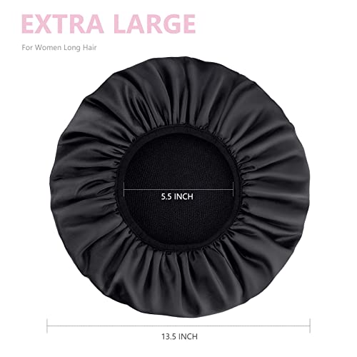 Aquior Shower Cap,Extra Large Triple Layer Bathing Cap with Dry Hair Function...