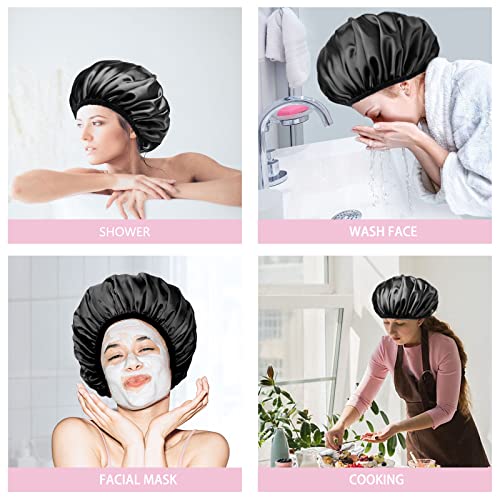 Aquior Shower Cap,Extra Large Triple Layer Bathing Cap with Dry Hair Function...