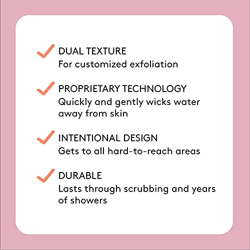 AQUIS Double-Sided Exfoliating & Cleansing Back Scrubber, Fast Drying, Ultra-...