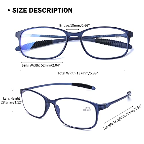 AQWANO Computer Reading Glasses Blue Light Blocking UV Protection Lightweight...