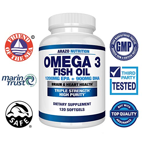 Omega 3 Fish Oil 4,080mg - High EPA 1200mg + DHA 900mg Triple Strength Burple...