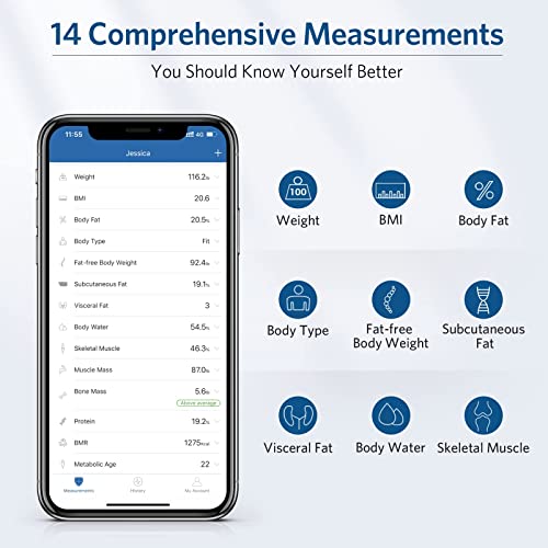 Arboleaf Smart Scale, Accurate Weight Scales for BMI and Body Fat, Digital Ba...