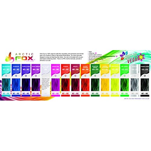 ARCTIC FOX Vegan and Cruelty-Free Semi-Permanent Hair Color Dye (4 Fl Oz, WRATH)