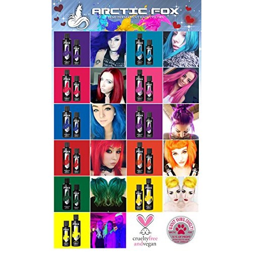 ARCTIC FOX Vegan and Cruelty-Free Semi-Permanent Hair Color Dye (4 Fl Oz, WRATH)