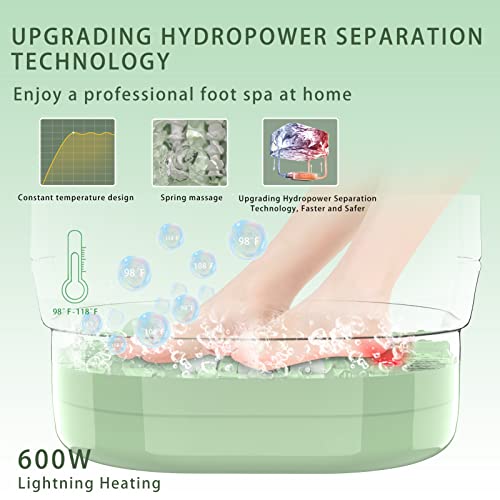 Foot Spa Bath Massager with Heat, Foldable Foot Spa with Remote, Wellspring M...