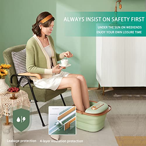 Foot Spa Bath Massager with Heat, Foldable Foot Spa with Remote, Wellspring M...