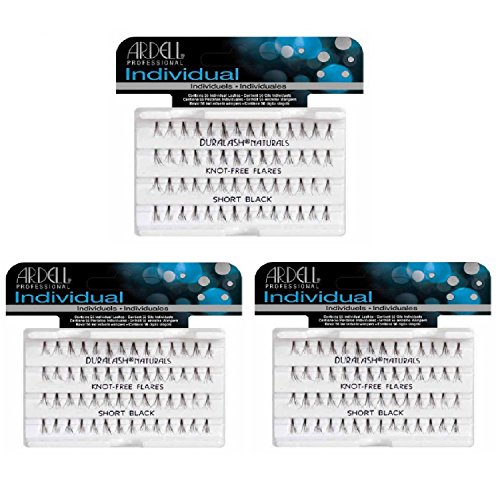 Ardell Adrell Duralash Naturals, Flare Short Black, 1 Pair (Pack of 3)