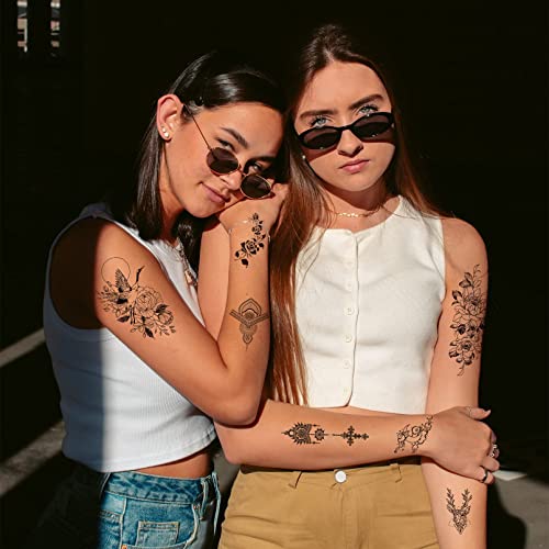 Aresvns Cute temporary tattoo for women and kids 250 pcs,Waterproof floral fa...