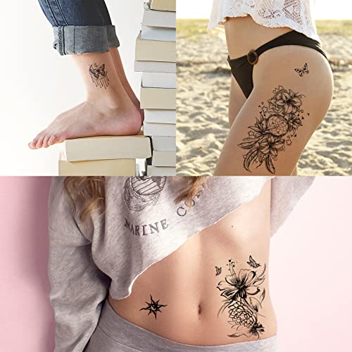 Aresvns Cute temporary tattoo for women and kids 250 pcs,Waterproof floral fa...