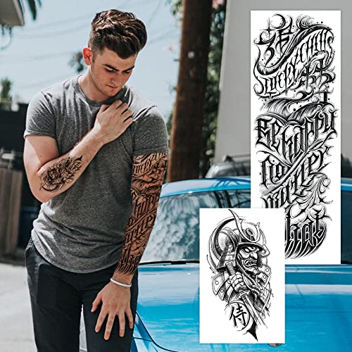 Aresvns Sleeve Tattoos for Men Women and Kids (L19“xW7”),Waterproof Realistic...