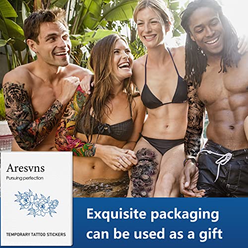 Aresvns Sleeve Tattoos for Men Women and Kids (L19“xW7”),Waterproof Realistic...