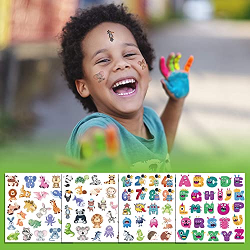 Aresvns Temporary Tattoo for Kids 400+ PCS,16 sheets Colorful cute fake tatto...