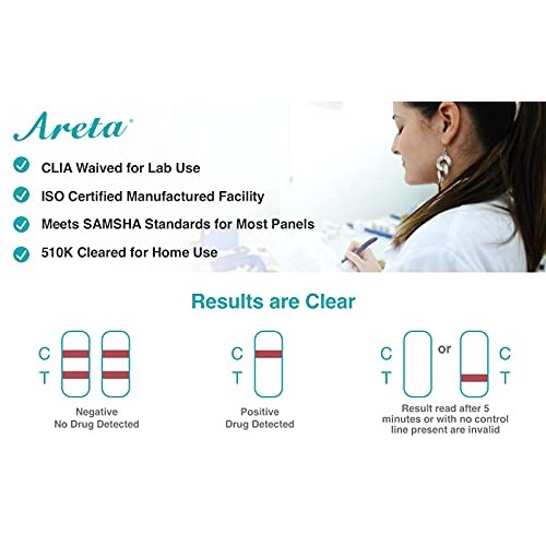 Areta 14 Panel Drug Test Cup Kit with BUP (Buprenorphine) and Temperature Str...