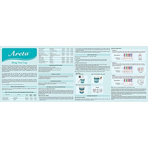 Areta 14 Panel Drug Test Cup Kit with BUP (Buprenorphine) and Temperature Str...