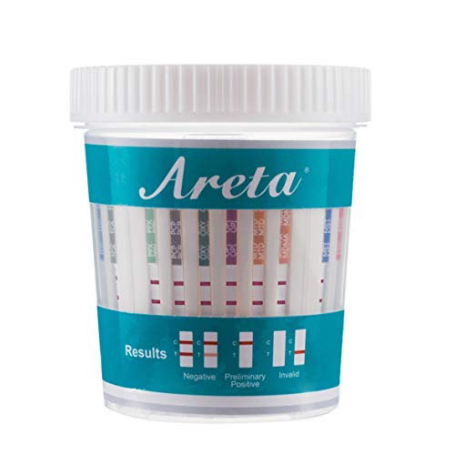 Areta 14 Panel Drug Test Cup Kit with BUP (Buprenorphine) and Temperature Str...