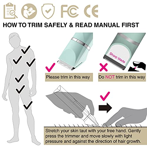 Waterproof Bikini Trimmer Women Electric Razor for Bikini Legs Pubic Hair Rec...