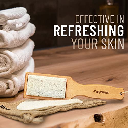 Argaeus Natural Pumice Stone for Feet with Handle - A Volcanic Foot Pumice St...